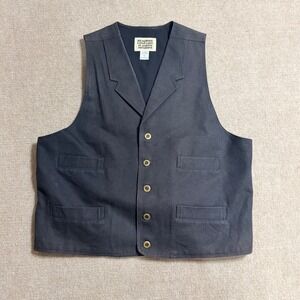 Frontier Classics Mens Vest Black Canvas Old West Steampunk Waistcoat Large